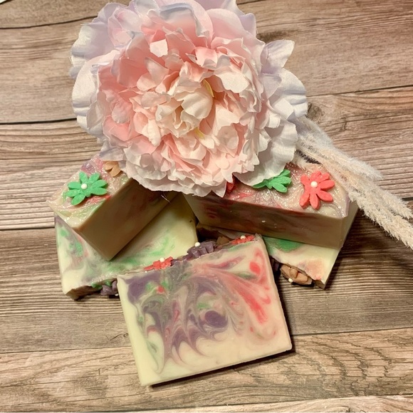 Sold out- Hand Crafted Artisan Soap with a Soap Flower Top - Picture 3 of 7